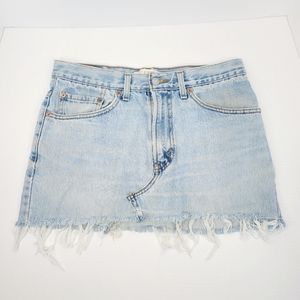 Levi's 550 Upcycled Distressed Denim Skirt
